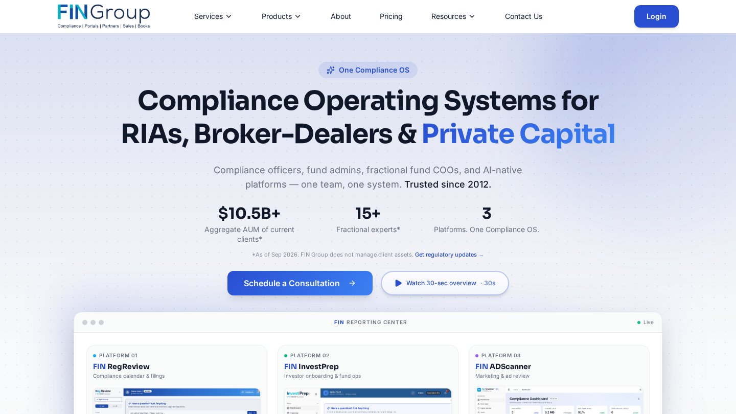 FIN Group homepage