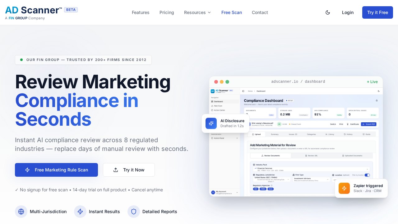 AD Scanner homepage