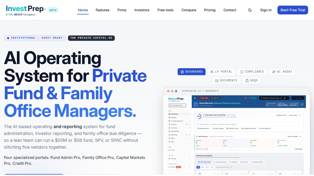 Invest Prep homepage